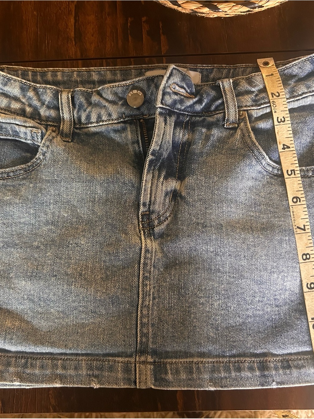 Light Wash Denim Mini Skirt
